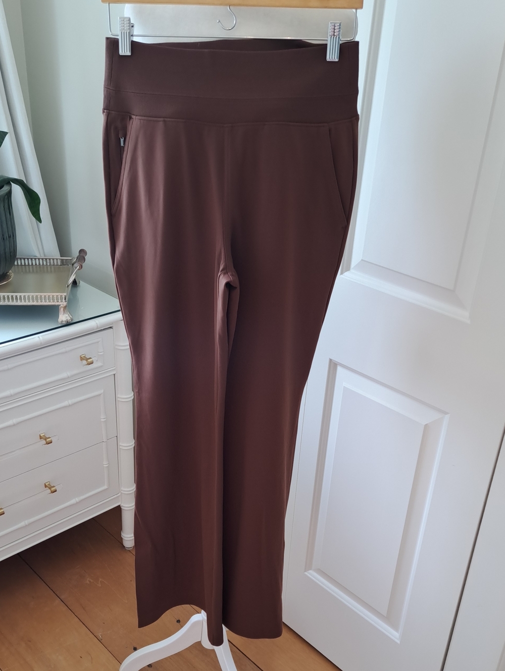 NWOT‎ Athleta Womens Venice Brown Stretch Athleisure/Activewear Wide Leg Pants S